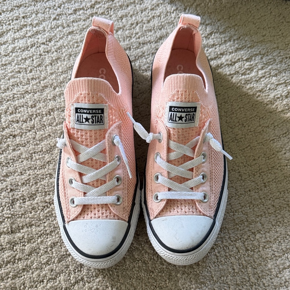 Converse Chuck Taylor All Star Peach Knit Slip-On Sneakers